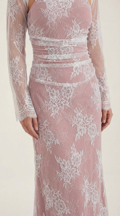 Robe maxi dentelle élégante femme