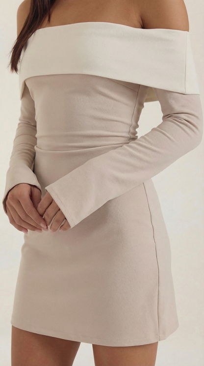Robe courte femme épaules dénudées moulante