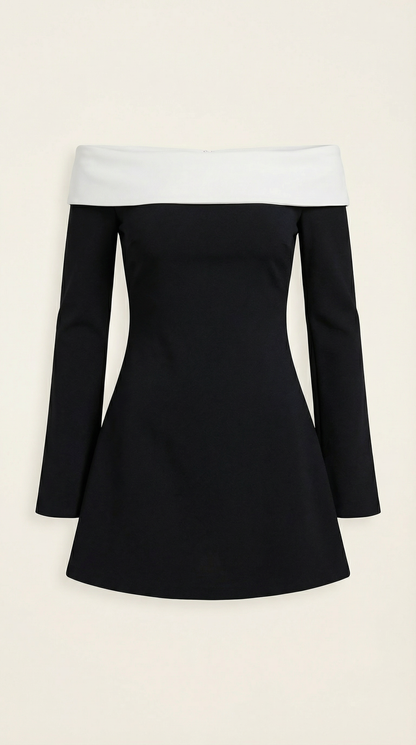 Robe courte femme épaules dénudées moulante
