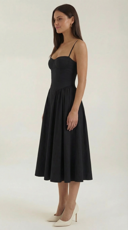 Robe midi corset femme imprimé fleuri