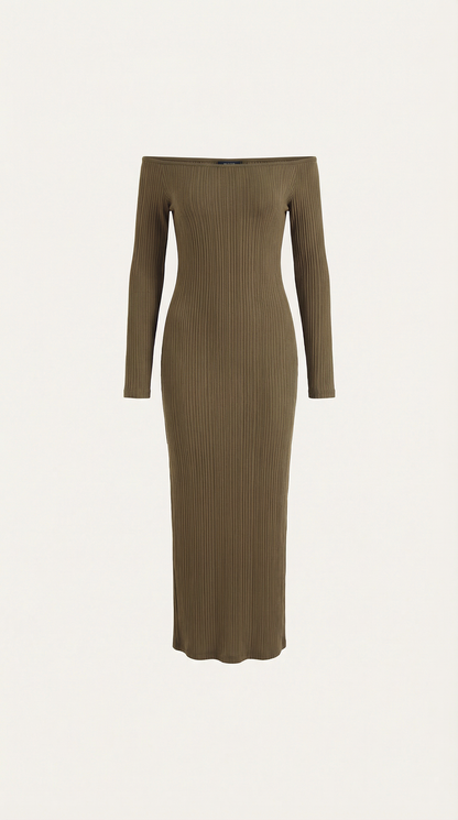 Robe maxi moulante femme épaules dénudées