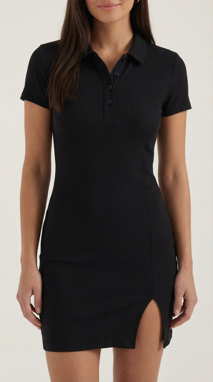 Robe courte moulante femme col rond