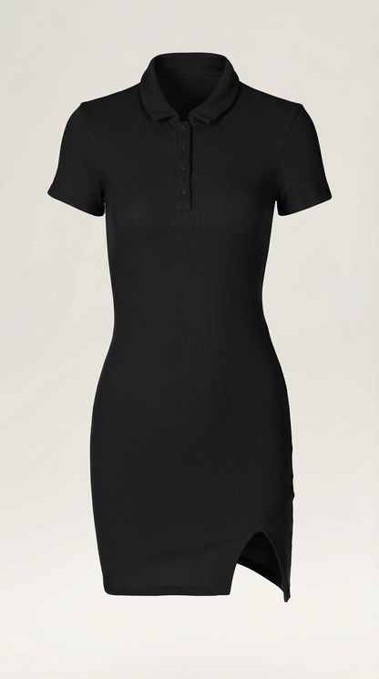 Robe courte moulante femme col rond